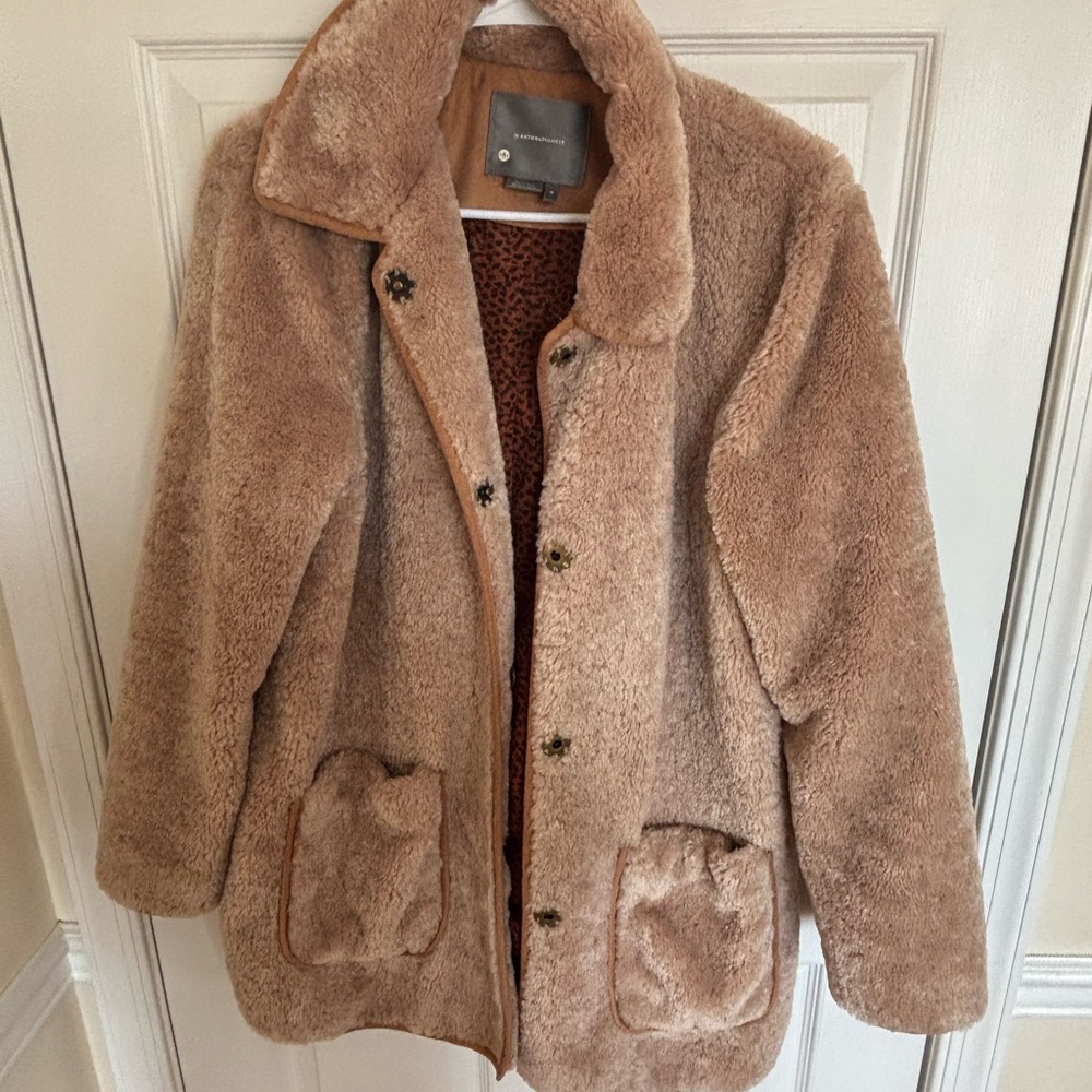 Anthropologie Tan Sherpa Jacket
